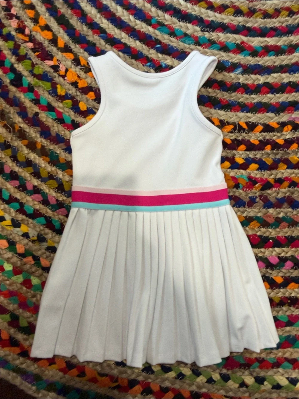 Reebok White Tennis Dress with Pink and Teal Trim -18M
